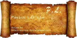 Pavics Lúcia névjegykártya